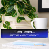 Custom Modern Black Blue Business Namensplakette