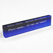 Custom Modern Black Blue Business Namensplakette
