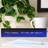 Custom Modern Black Blue Business Namensplakette
