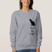 Custom Modern Black Cat Pet Lover Grey Silhouette Sweatshirt (Vorderseite)