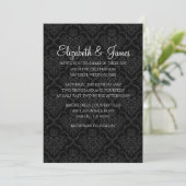 Custom Modern Black Damask Wedding Einladungen (Stehend Vorderseite)