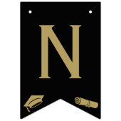 Custom Modern Black, Gold Graduate Herzlichen Glüc Wimpelkette (Dritte Fahne)