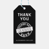 Custom Modern Black Graduate Vielen Dank Geschenkanhänger (Rückseite)