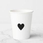 Custom Modern Black Heart Pappbecher (Vorderseite)