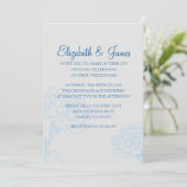 Custom Modern Blue and White Wedding Einladungen (Stehend Vorderseite)