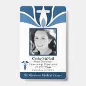 Custom Modern Blue Hospital Mitarbeiter Medical ID Ausweis (Vorderseite)