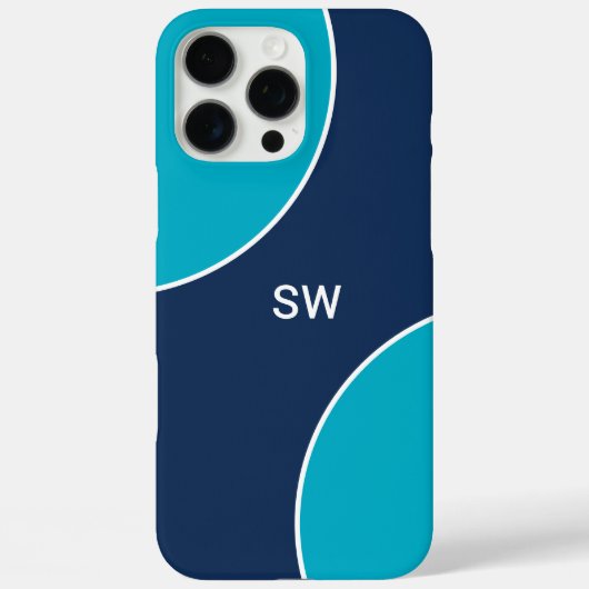 Custom Modern Blue Minimalist Case-Mate iPhone Hülle (Rückseite)