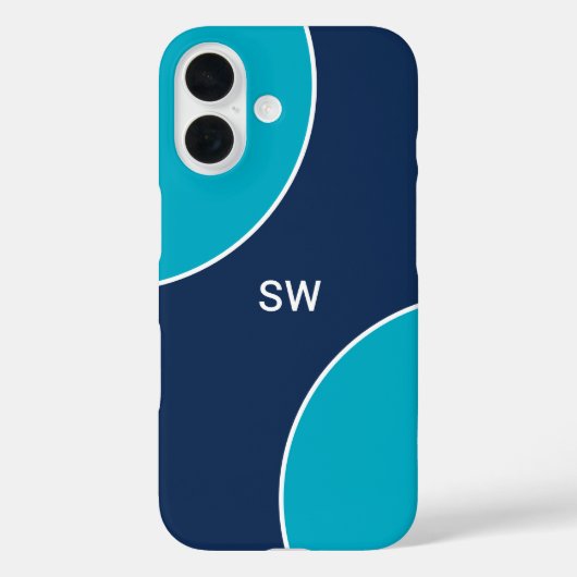 Custom Modern Blue Minimalist Case-Mate iPhone Hülle (Rückseite)