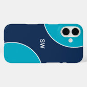 Custom Modern Blue Minimalist Case-Mate iPhone Hülle (Rückseite (Horizontal))