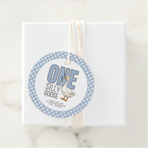 Custom Modern Blue One Albern Gänse Erster Geburts Geschenkanhänger