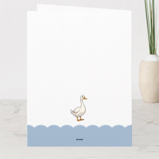 Custom Modern Blue One Albern Gänse Erster Geburts Karte (Rückseite)