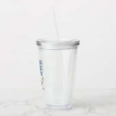 Custom Modern Blue One Silly Goose First Birthday Acryltrinkbecher (Links)