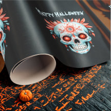 Custom Modern Blue Pink Halloween Sugar Skull