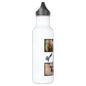 Custom Modern Bonus Vater Stepdad 4 Foto Collage Edelstahlflasche (Links)
