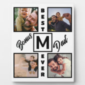 Custom Modern Bonus Vater Stepdad 4 Foto Collage Fotoplatte (Vorderseite)
