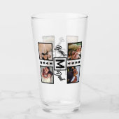 Custom Modern Bonus Vater Stepdad 4 Foto Collage Glas (Vorderseite)