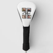 Custom Modern Bonus Vater Stepdad 4 Foto Collage Golf Headcover (Vorderseite)
