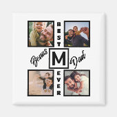 Custom Modern Bonus Vater Stepdad 4 Foto Collage Magnet (Vorne)