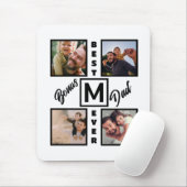Custom Modern Bonus Vater Stepdad 4 Foto Collage Mousepad (Mit Mouse)