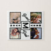 Custom Modern Bonus Vater Stepdad 4 Foto Collage Puzzle (Horizontal)
