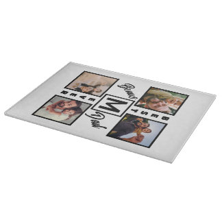 Custom Modern Bonus Vater Stepdad 4 Foto Collage Schneidebrett
