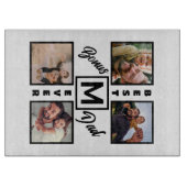Custom Modern Bonus Vater Stepdad 4 Foto Collage Schneidebrett (Vorderseite)