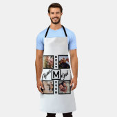 Custom Modern Bonus Vater Stepdad 4 Foto Collage Schürze (Getragen)