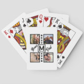 Custom Modern Bonus Vater Stepdad 4 Foto Collage Spielkarten (Rückseite)
