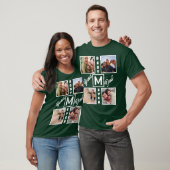 Custom Modern Bonus Vater Stepdad 4 Foto Collage T-Shirt (Unisex)
