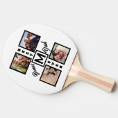 Custom Modern Bonus Vater Stepdad 4 Foto Collage Tischtennis Schläger (Seitenansicht)