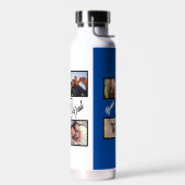 Custom Modern Bonus Vater Stepdad 4 Foto Collage Trinkflasche (Links)
