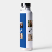 Custom Modern Bonus Vater Stepdad 4 Foto Collage Trinkflasche (Rechts)