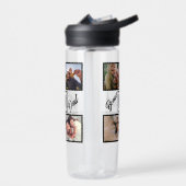 Custom Modern Bonus Vater Stepdad 4 Foto Collage Trinkflasche (Links)