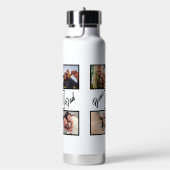 Custom Modern Bonus Vater Stepdad 4 Foto Collage Trinkflasche (rechts)