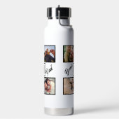 Custom Modern Bonus Vater Stepdad 4 Foto Collage Trinkflasche (Links)