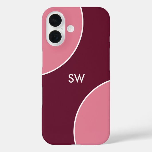 Custom Modern Bordeaux Pink Minimalist Case-Mate iPhone Hülle (Rückseite)