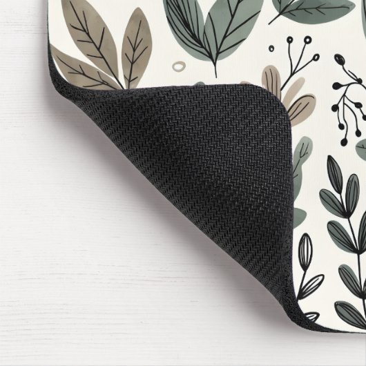Custom Modern Botanical Office Pattern Mousepad (Ecke)