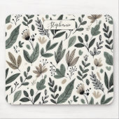 Custom Modern Botanical Office Pattern Mousepad (Vorne)