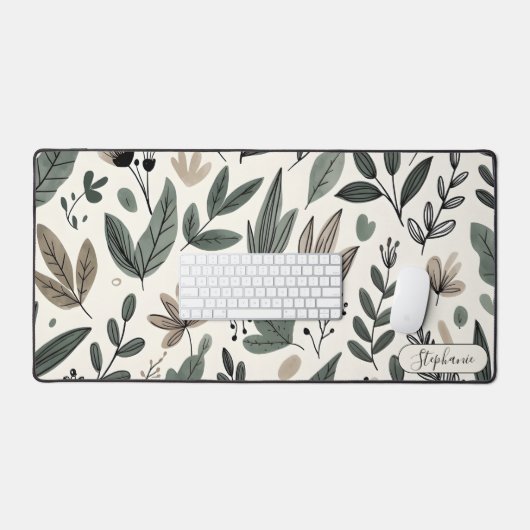 Custom Modern Botanical Workspace Design Schreibtischunterlage (Tastatur & Maus)
