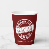 Custom Modern Burgundy Graduate Pappbecher (Rückseite)