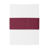 Custom Modern Burgundy Wedding Einladungsbanderole (Rückseitenbeispiel)
