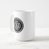 Custom Modern Business Logo Branded Coffee Kaffeetasse (Vorderseite Links)