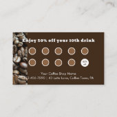 Custom Modern Cafe Coffee Shop Reward Customer Treuekarte (Rückseite)