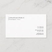 Custom Modern Chic Simple Template Professional Visitenkarte (Rückseite)