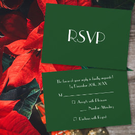 Custom Modern Christmas Green Holiday Party UAWG RSVP Karte