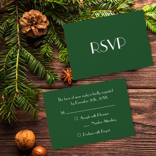 Custom Modern Christmas Green Holiday Party UAWG RSVP Karte