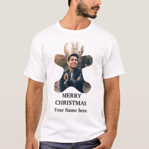Custom Modern Christmas Lebkuchen Mann Foto T-Shirt