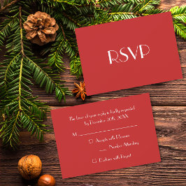 Custom Modern Christmas Red Holiday Party UAWG RSVP Karte