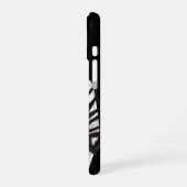 Custom Modern City Girl Black Red Graphic iPhone 16 Hülle (Linke Seite)