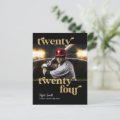 Custom Modern Class of 2024 Foto Abschluss Postkarte (Stehend Vorderseite)